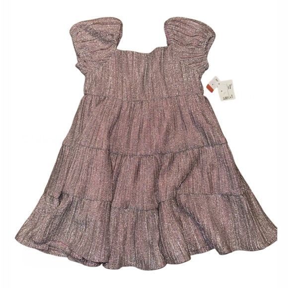 NWT - Rachel Zoe Sparkling Pink with Silver Shimmer  Kids Dress - Girl’s 3T - Picture 1 of 13